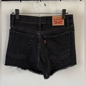 Levi's Black Denim High Rise Shorts